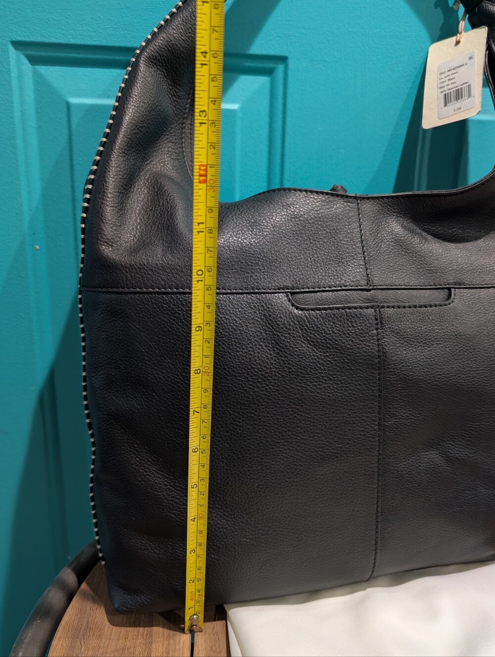 NWT HOBO La Jolla Black Pebbled Leather Shoulder Hobo Bag - Picture 11 of 11